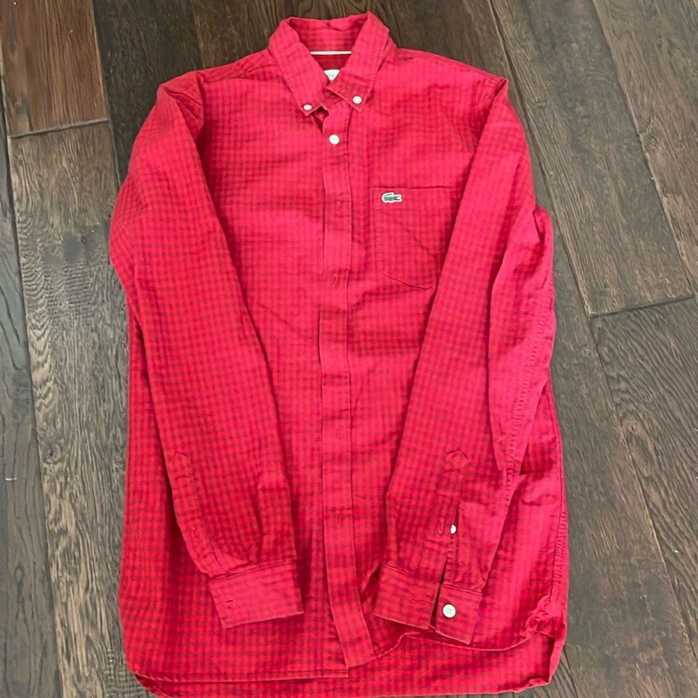 Men’s long sleeve button down shirt.